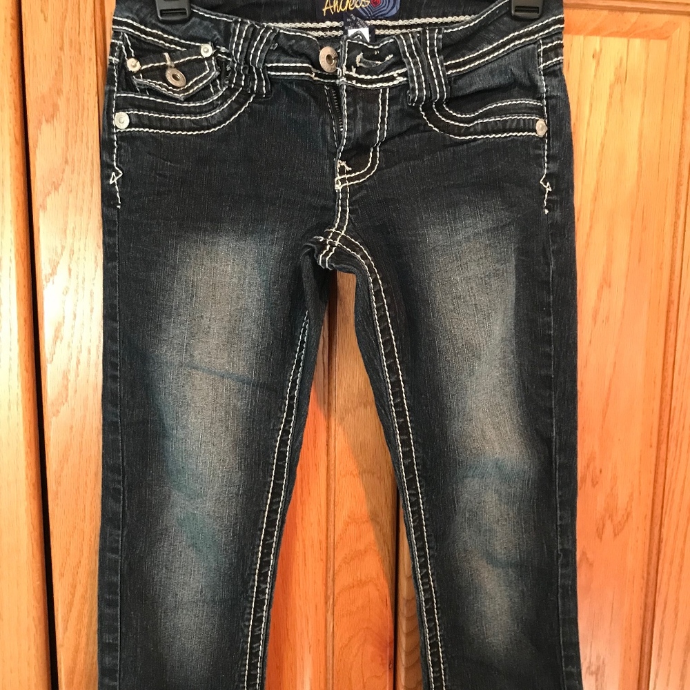 Angels crop jeans with cuff and embellished pocket